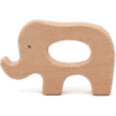 Houten bijtring olifant 8 x 5 cm